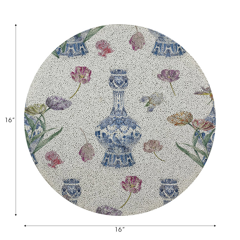 Royal Delft Purissima Round Beaded Placemat Smooth