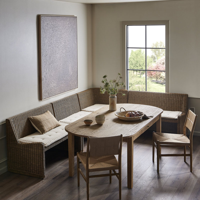 Senna L-Shape Dining Banquette, 32.5" H x 144.75" W x 83.25" D, Right Hand Facing