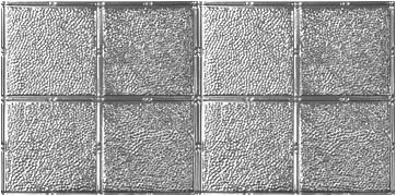 Generic 48.5'' L x 24.5'' W Tin Glue Up Ceiling Tile In Shiny Silver Chelsea Decorative Metal Co