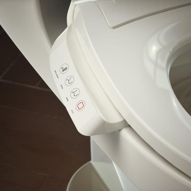 Siège de toilette de bidet chauffé allongé avec télécommande PureWash E700, Biscuit
