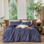 Ensemble de housse de couette à rayures 100% coton lavé MooMee-105229476-105229477