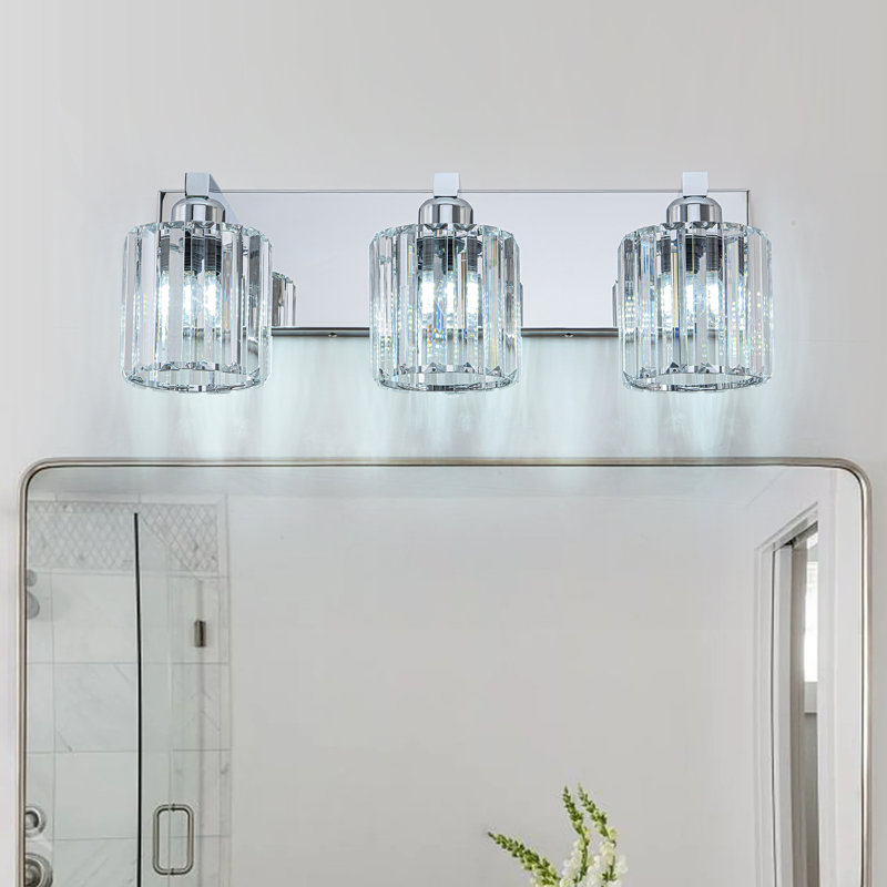 Paislyn Dimmable Crystal Vanity Light, Chrome, 3