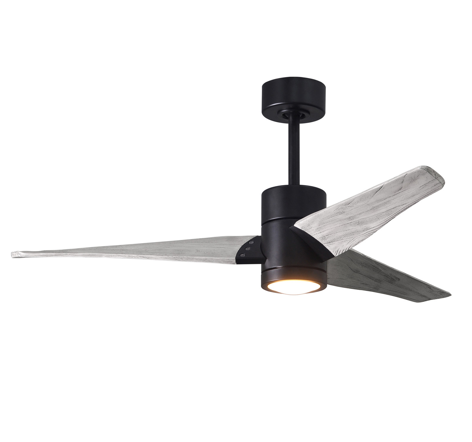 3 Blade Ceiling Fan with LED Light Kit, Matte Black/Barn Wood, Barn Wood Tone, 60"