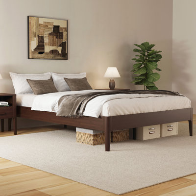 Structure de lit plateforme en bois de bambou sec grand format