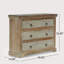 Commode à 3 tiroirs en bois d'acacia massif sculpté de 40 po Logston