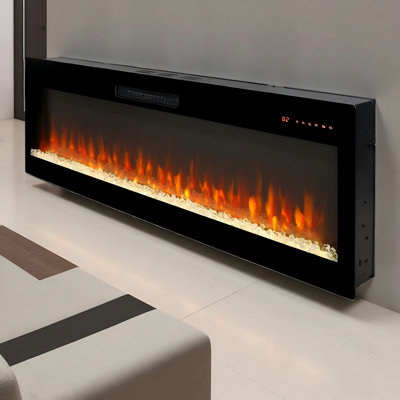 Smart 50" Wifi-enabled Electric Fireplace, Recessed In-wall And Wall-mounted Electric Fireplace