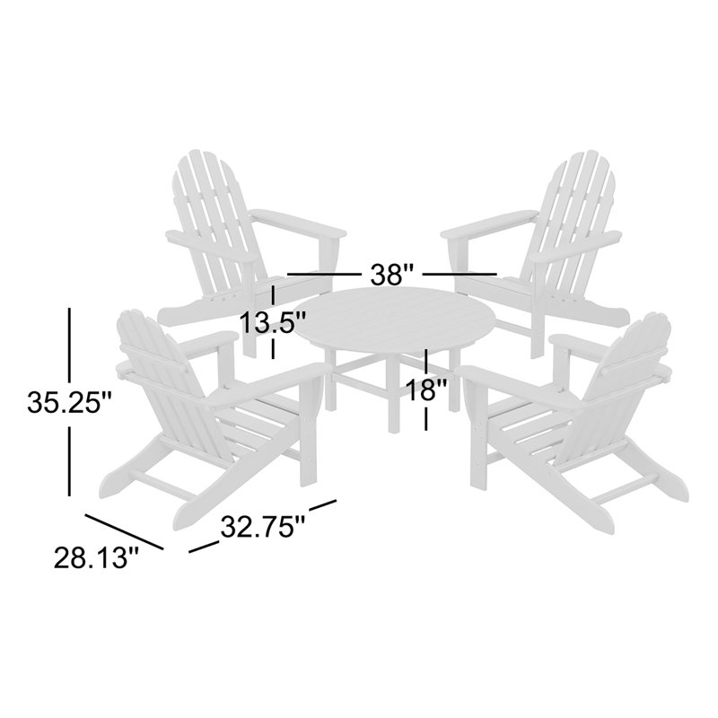Ensemble de conversation classique Adirondack POLYWOOD, Rouge coucher de soleil