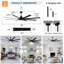 Ventilateur de plafond à moteur à courant continu réversible de 84 pouces à 6 vitesses avec ensemble de lumières, noir mat-130156617-130156618