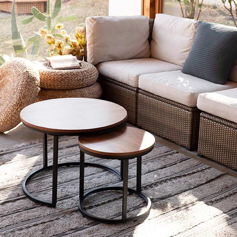 Makis Set of 2 Round Nesting Coffee Tables.