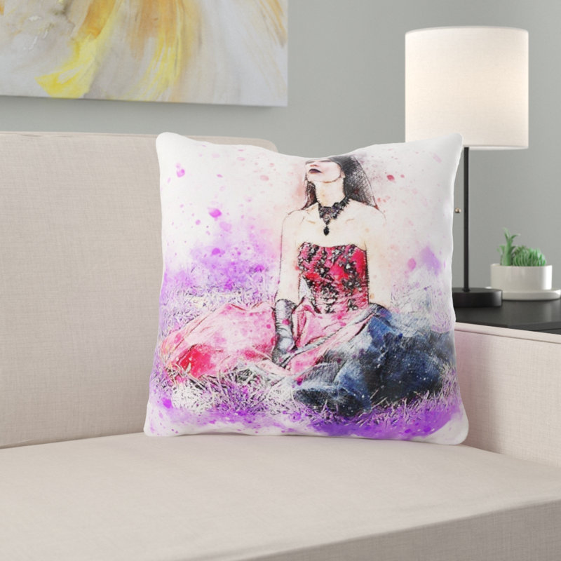 Coussin de fille fille Veale, Microsuède, Intérieur