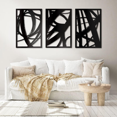 3 Piece No Frame Print on Metal