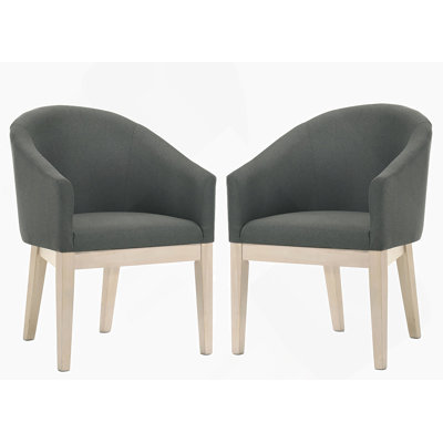 Ensemble de 2 fauteuils demi-tonneau l 23 po en tissu gris