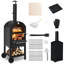 Iron Freestanding Wood-Fired Pizza Oven in Black