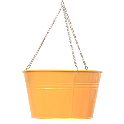 Enameled Galvanized Steel Hanging Planter