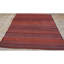 Tapis Kilim carré turc vintage des années 1950, à rayures, tissé à plat, multicolore, petit format (183 x 183 cm).