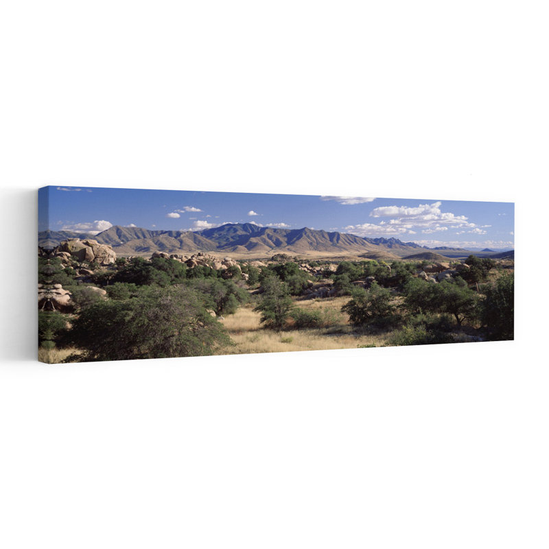 Clouded Sky Over Arid Landscape Dragoon Mountains Texas Valley Arizona USA by Craig C. Sheumaker - Wrapped Canvas Panoramic Print