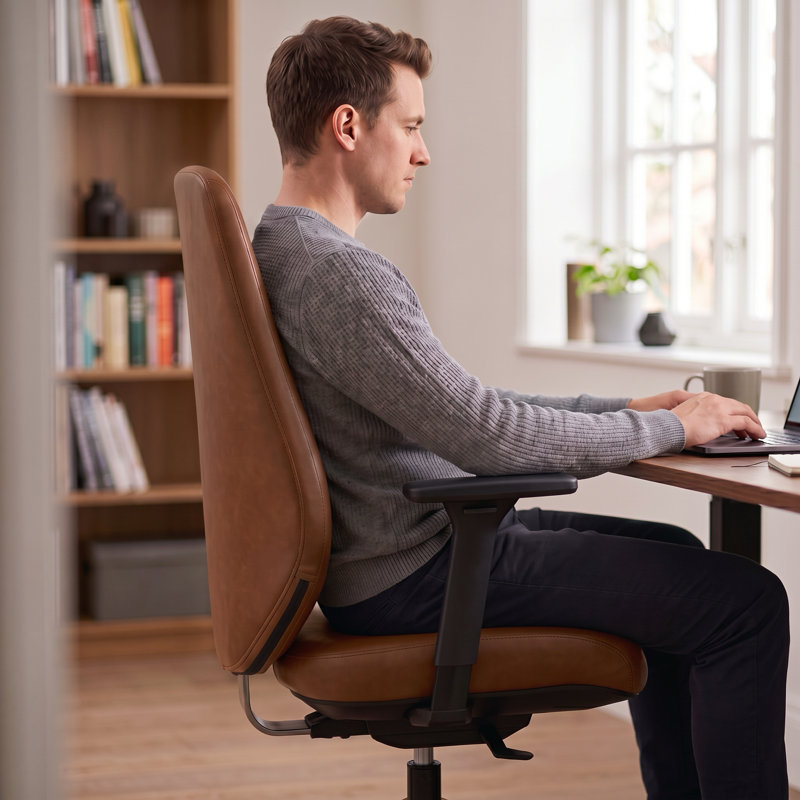 Chaise de bureau ergonomique moderne avec profondeur d'assise réglable, dossier réglable en hauteur, accoudoirs 3D et design inclinable pour le bureau à domicile