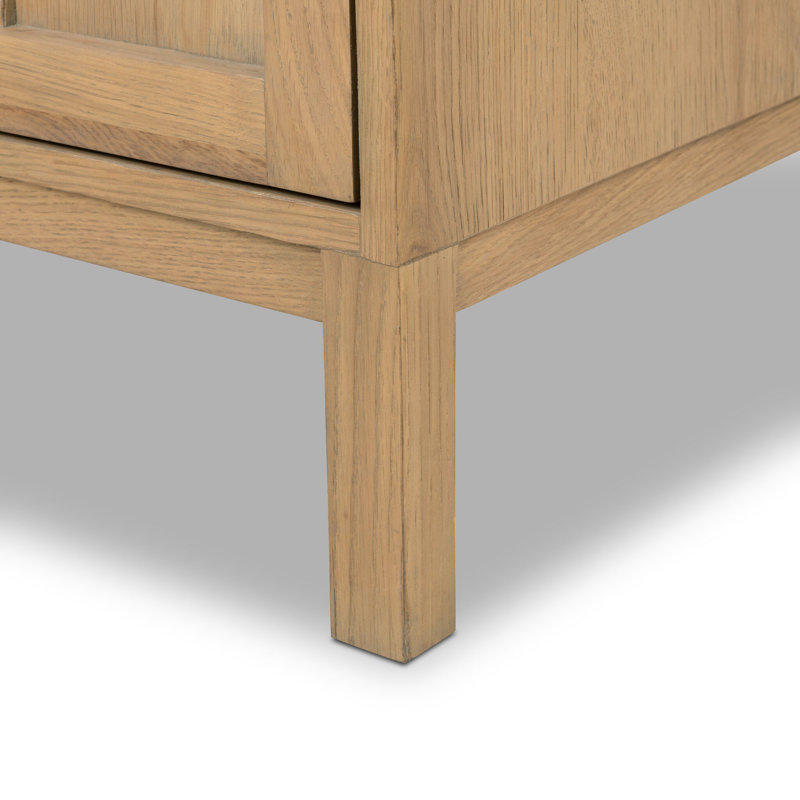 Alessio Left Nightstand-Aged Natural Oak, Natural Oak, Right