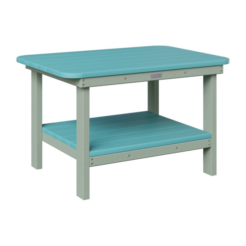 Outdoor Rectangle Coffee Table, Aruba Blue, Seafoam