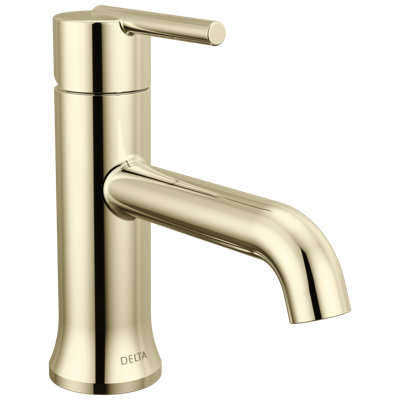Trinsic 1-Hole Bathroom Faucet, Polished Nickel Single Hole Bathroom Sink Faucet, Metal Push-Pop Drain Assembly, Polished Nickel