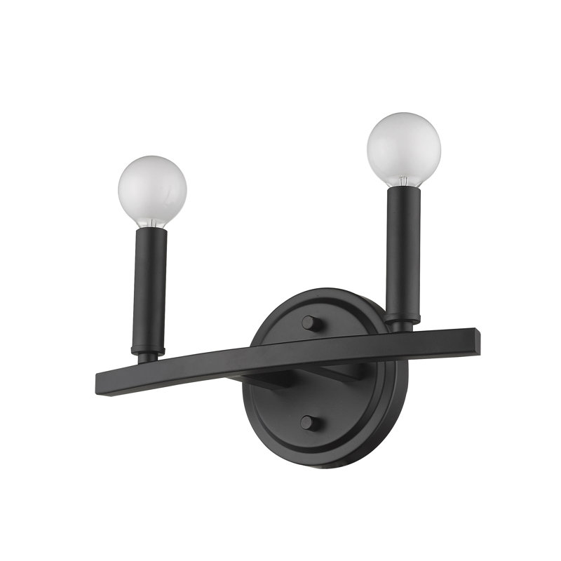 Éclairage pour meuble-lavabo à 2 lumières à intensité réglable, Noir mat