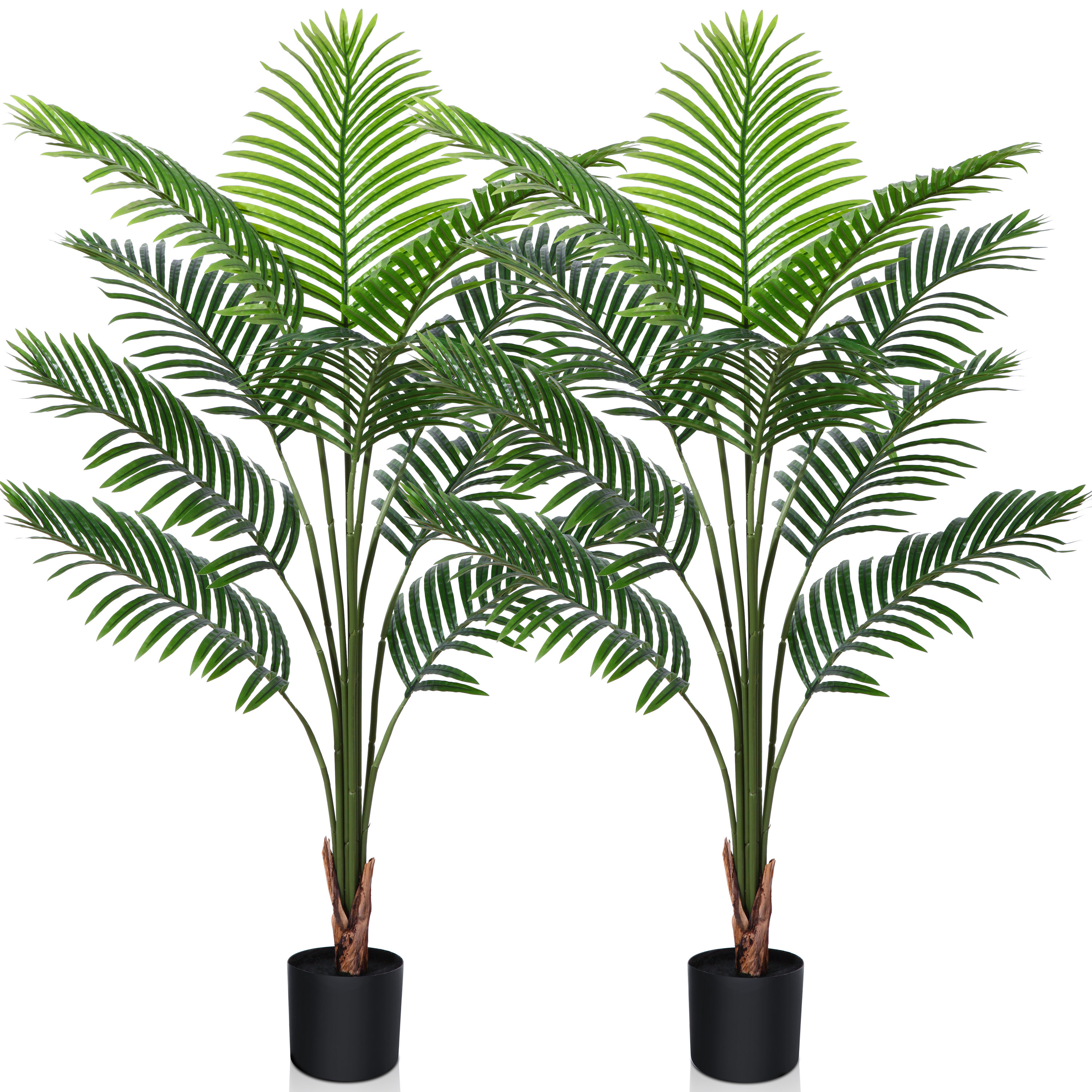 Primrue Adcock Artificial Palm in Pot Faux Green Palm Plant Fake Tree