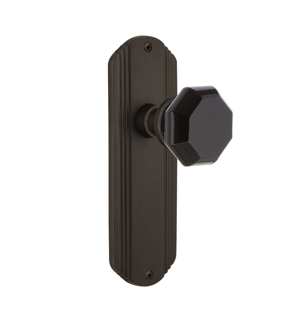 Deco Plate with Waldorf Black Door Knob Nostalgic Warehouse 
