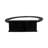 Modern Mango Wood and Iron Ring Sculpture on Rectangular Base Decorative Accent with Grooved Texture for Contemporary Display in Casual or Minimalist Settings, Sleek Freestanding Art Object-938113056