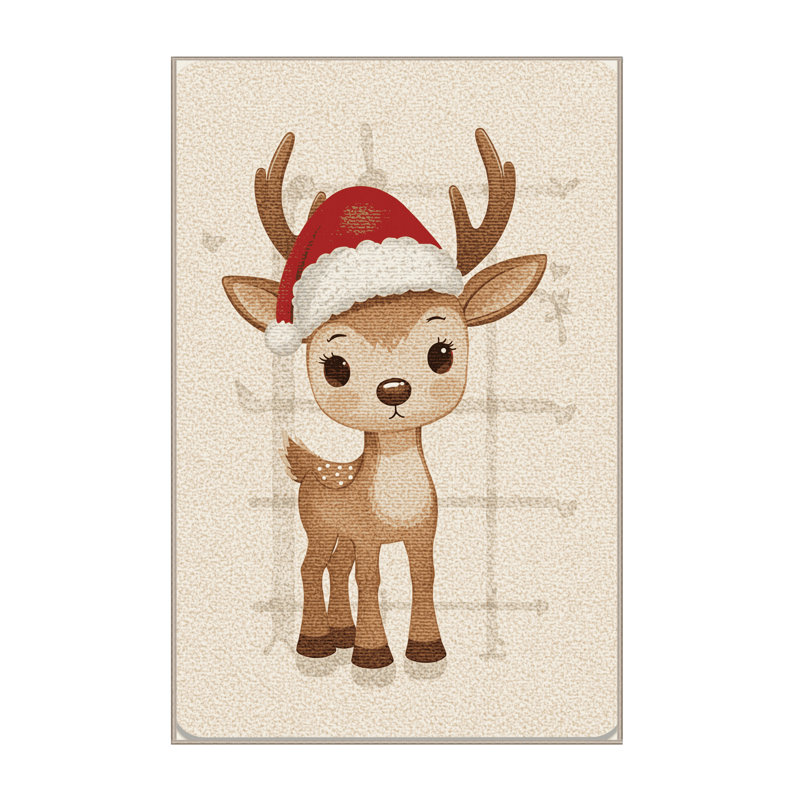 Tapis beige moderne et contemporain lavable à la machine Ritner Christmas - beige, 2 x 5