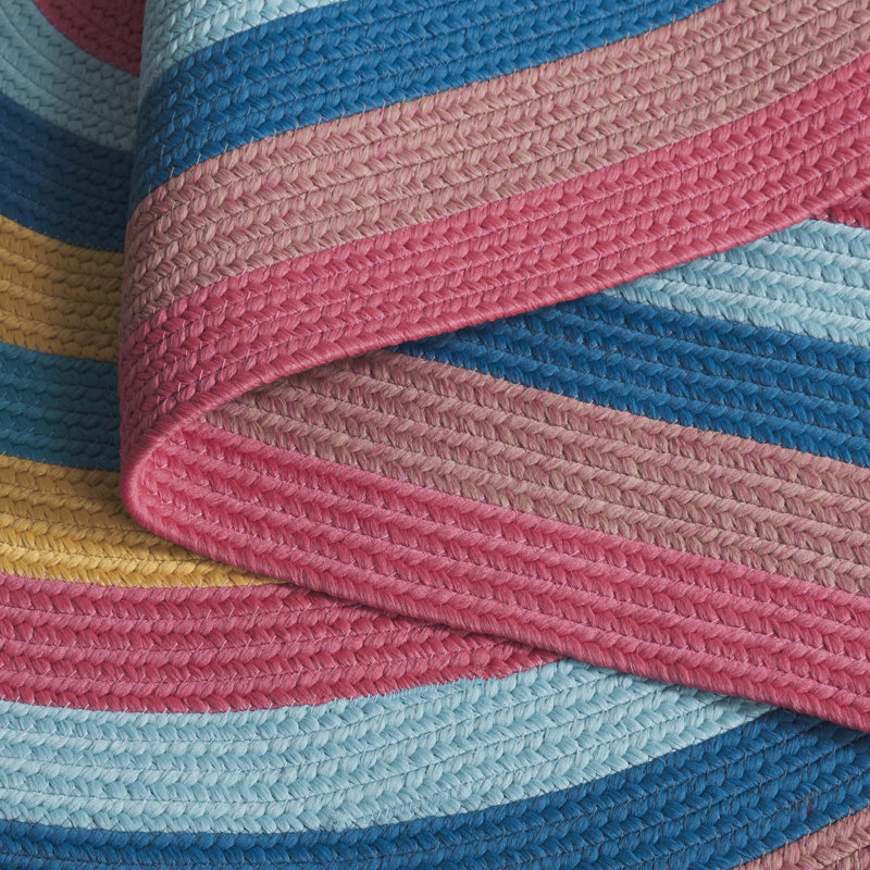 Tapis tissé à rayures Joia, Ovale 5 pi x 8 pi