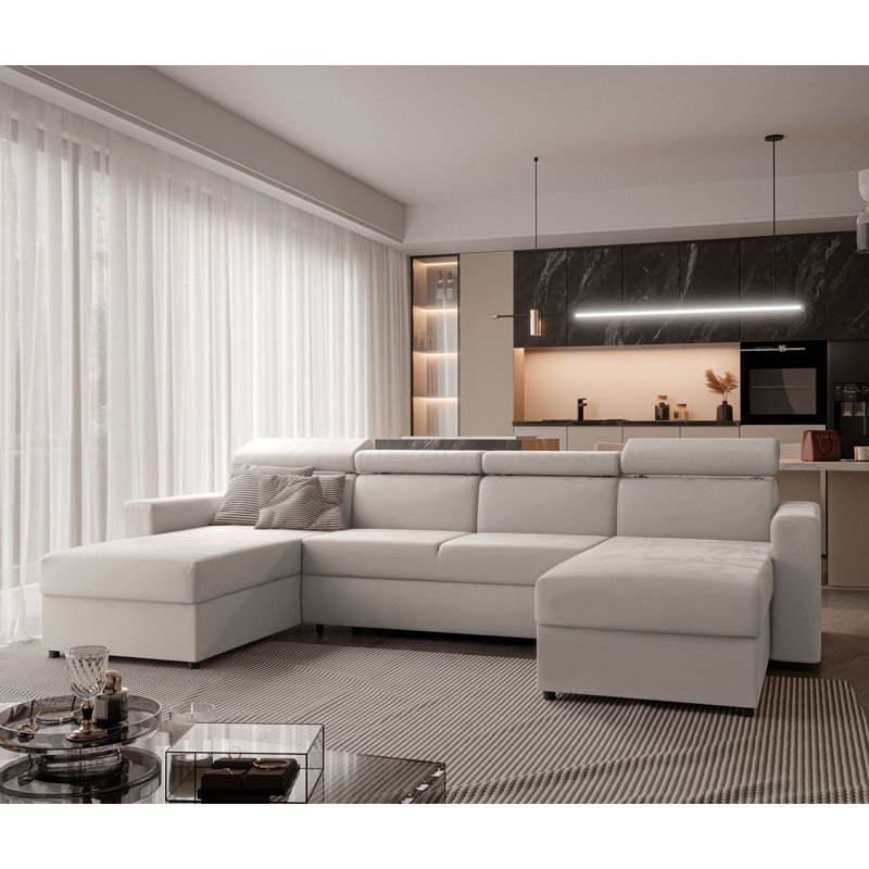5 Seater Sofa Bed, Cream