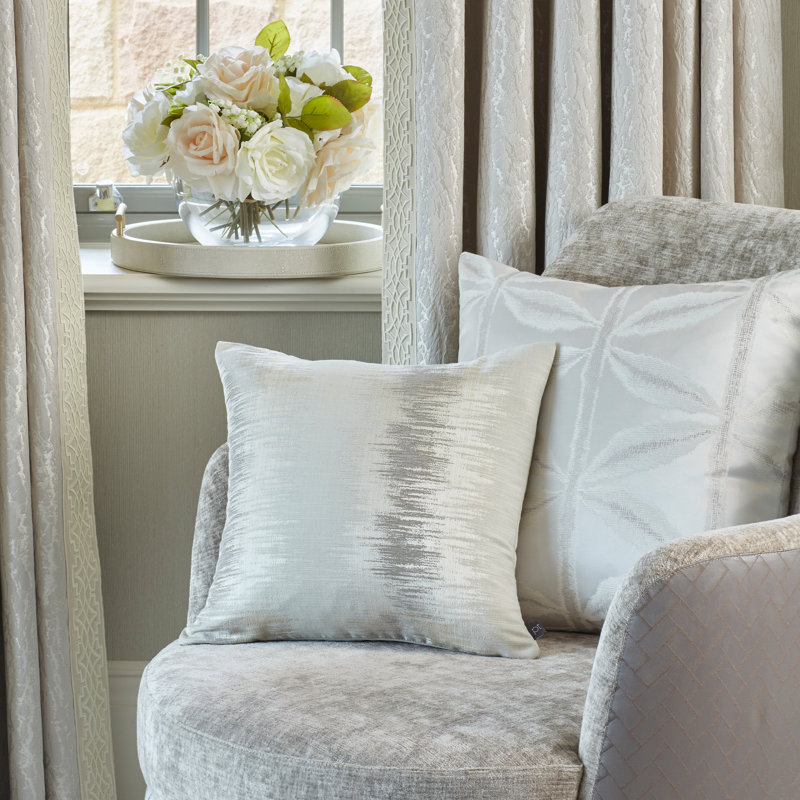 Blanca Floral Square Throw Pillow Cover, Opal