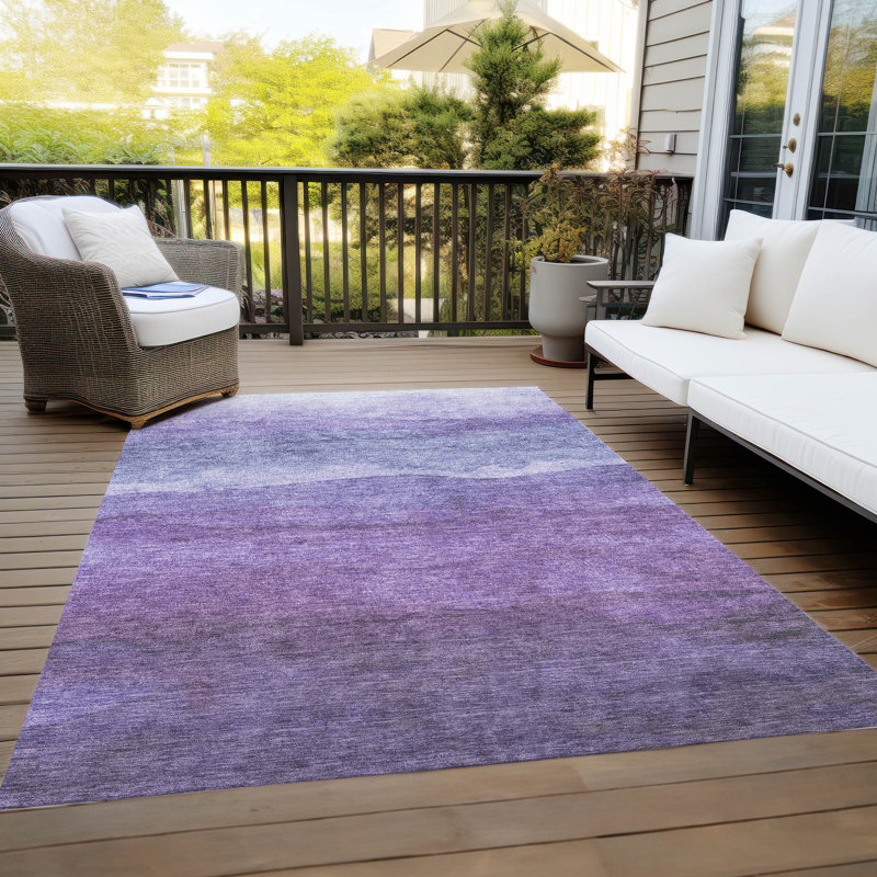 Tapis mauve intérieur / extérieur lavable à la machine Cinead ACN1699, Rectangulaire 3 pi x 5 pi