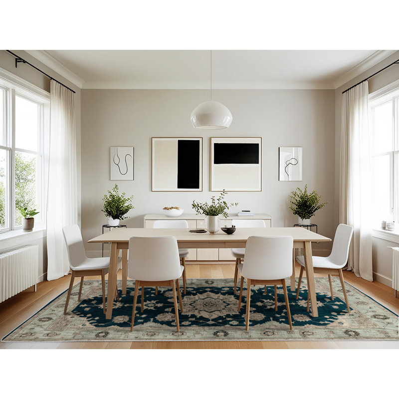 Tapis beige surteint lavable à la machine, Rectangle 7 pi x 10 pi