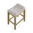  Parker Backless Saddle Counter Stool, Natural, Cream Upholstery, 4 Pack