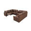 Canapé modulaire luxueux inclinable électrique en U de qualité supérieure avec console centrale et porte-gobelets-1029993747