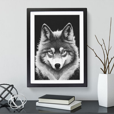 Monochrome Wolf No.4 - Framed Print