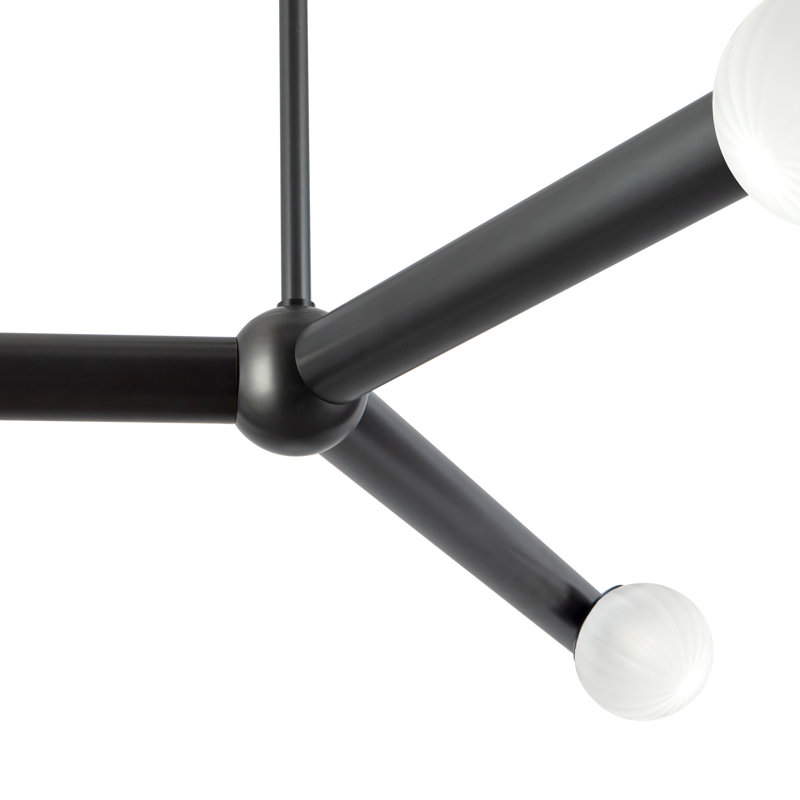 Reese 6 - Light LED Chandelier, Urban Bronze/Opal Glass