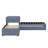 L-Shaped Upholstered Platform Bed With Trundle And Two Drawers Linked With Desk