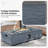  56" Rectangular Outdoor Magnesium Oxide Fire Pit Table with Gas Tank Cover, Wind guard, Dark Gray-723938554