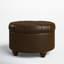 Repose-pieds de rangement rond en similicuir de 25 po de large Lona-53317786