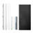 36" X 80" Contemporary Pure Black Fiberglass Front Door-128552831