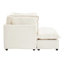 Canapé confortable en chenille avec repose-pieds