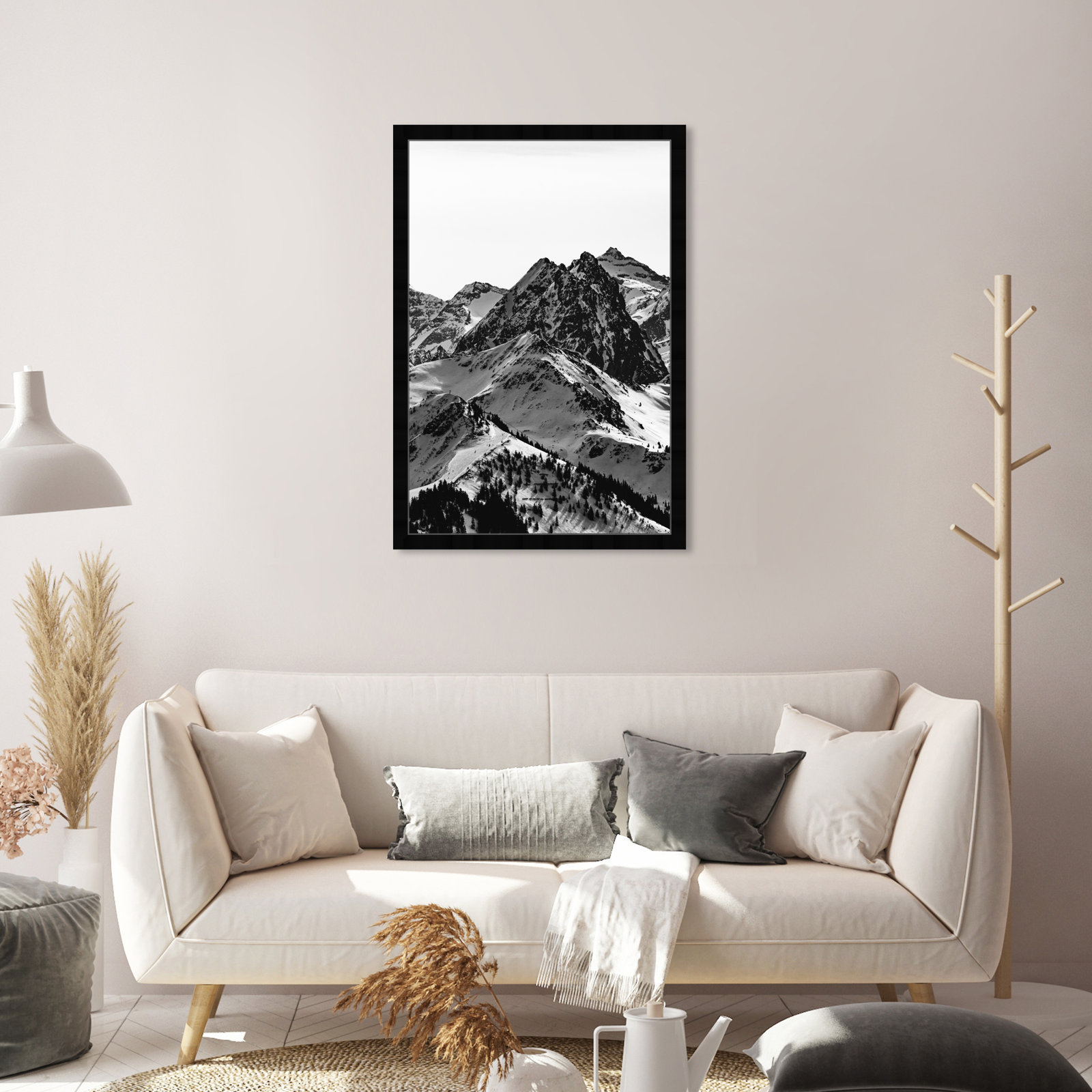Up The Mountain by Oliver Gal, 32" H x 22" W x 0.5" D, Black