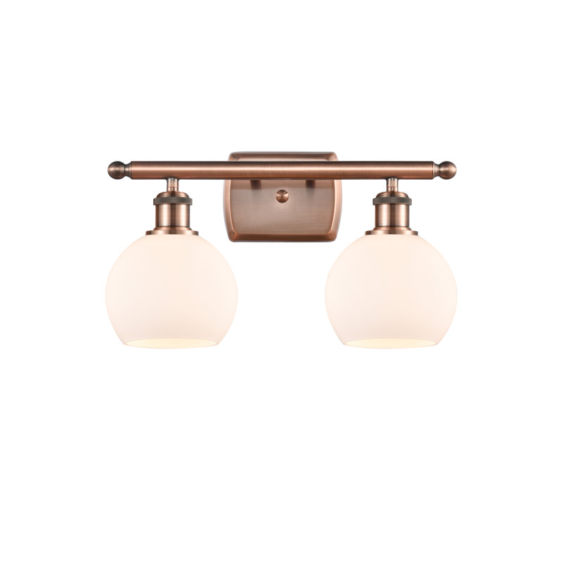 Almatine 2 - Light Vanity Light, Matte White, Antique Copper, LED