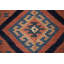 Tapis kilim rose en laine à motif géométrique 3 x 5