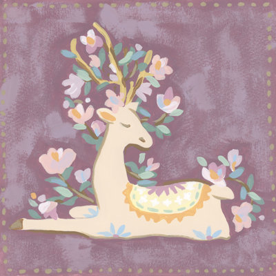 Tameika Folkloric Reindeer II by June Erica Vess - Wrapped Canvas Print