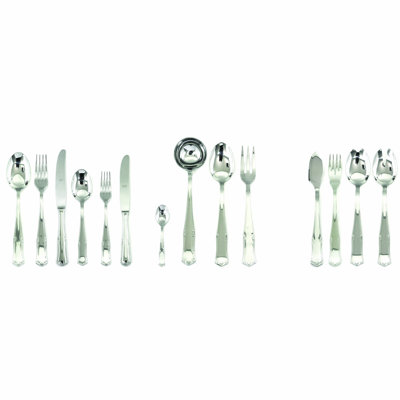 Bavaria Flatware Set with H/H Knives (Configuration P) - 113 Pieces - Stainless Steel