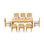 10 Seats 11 Pcs Grade-A Teak Wood Dining Set: 86" Canberra Rectangle Table And 10 Devon Arm Chairs #11DV1910-2010306803-2010306807