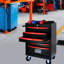 Coffre à outils 20 po avec glissières à roulement 20 po - noir et rouge-1459842564